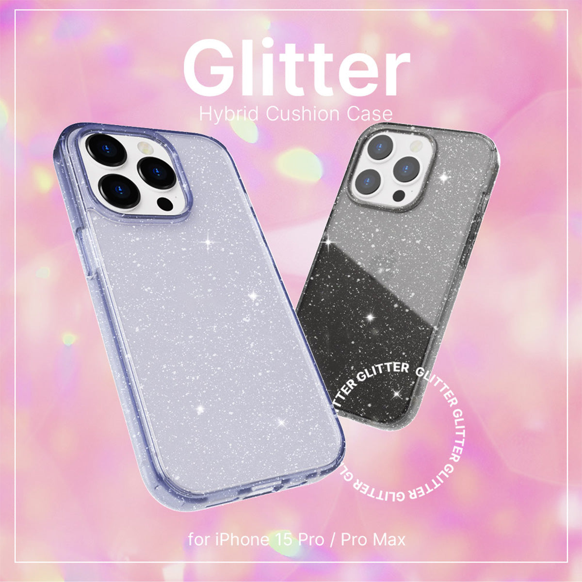 Power Support JTLEGEND Glitter Hybrid Cushion Case for iPhone 15 Series (2023)